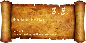 Boskov Erika névjegykártya